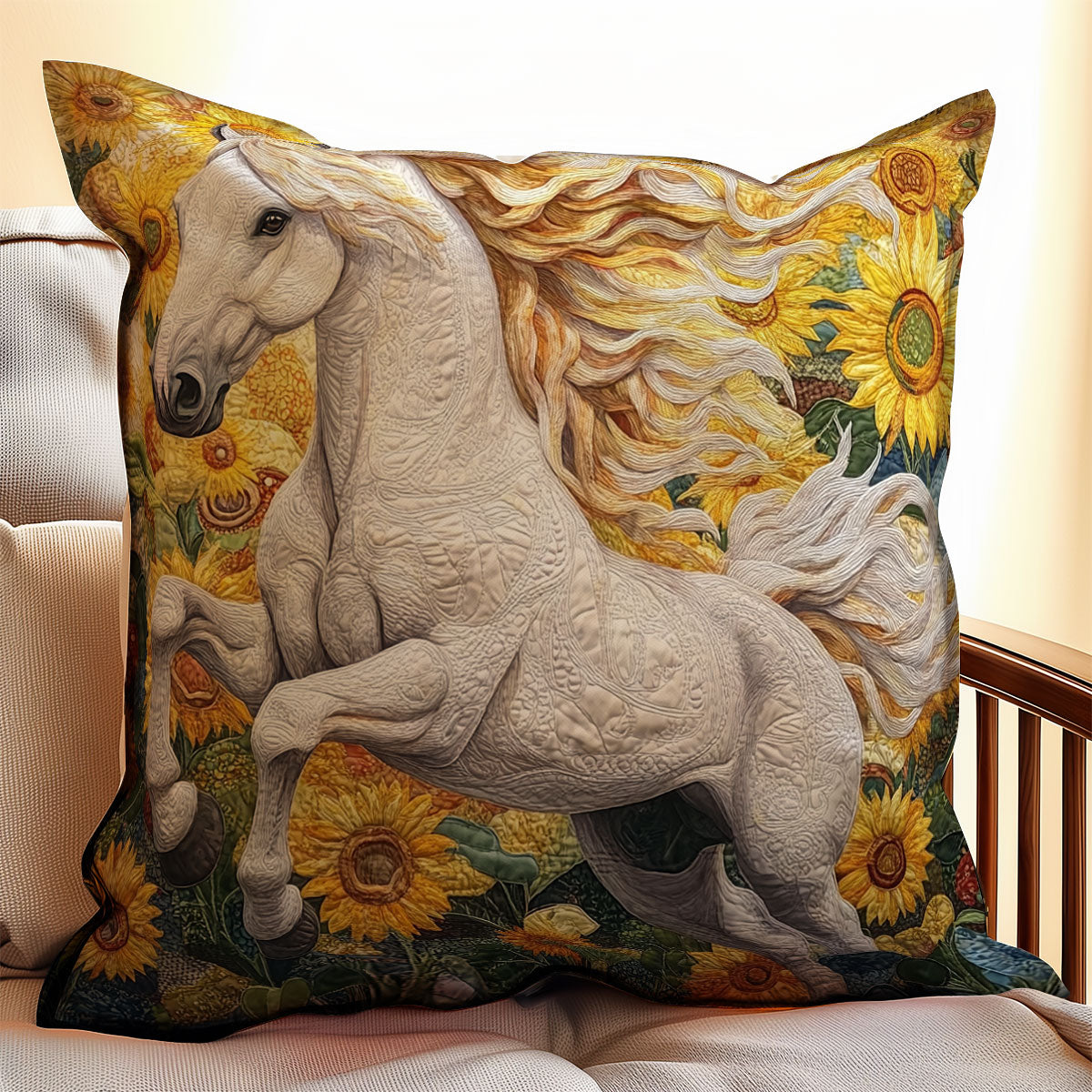 Horse Sunflower WX2001152CL Quilt Pillow Case
