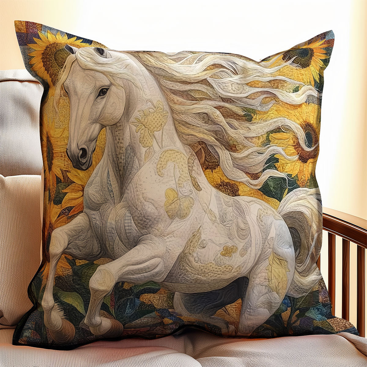 Horse Sunflower WX2001153CL Quilt Pillow Case