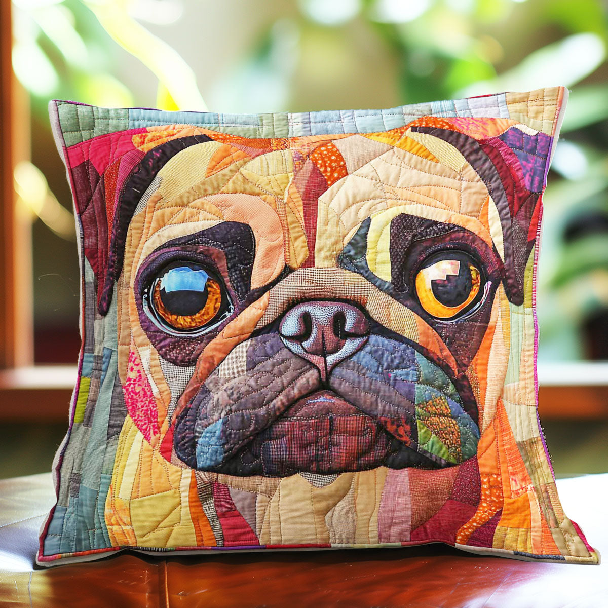 Pug Portrait WP0108028CL Quilt Pillow Case