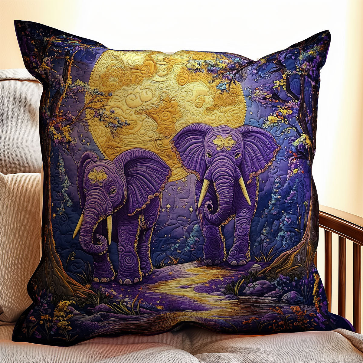 Purple Elephant WX2001163CL Quilt Pillow Case