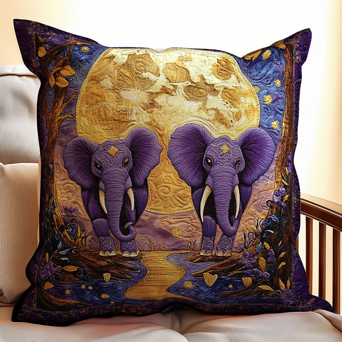 Purple Elephant WX2001162CL Quilt Pillow Case