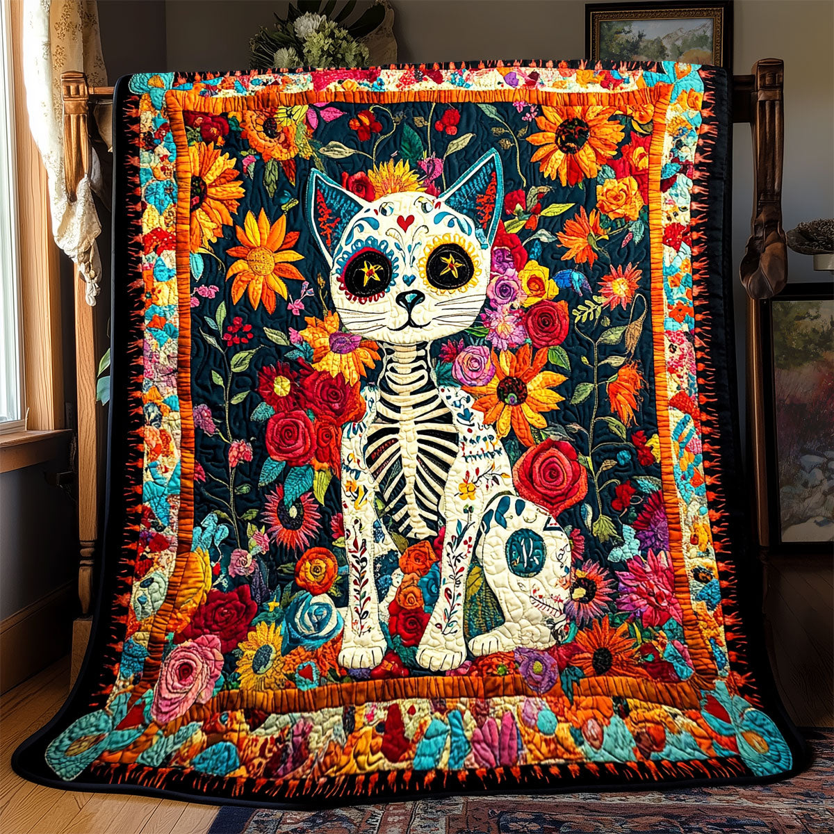 Skull Day Of The Dead WX0303098CL Quilt