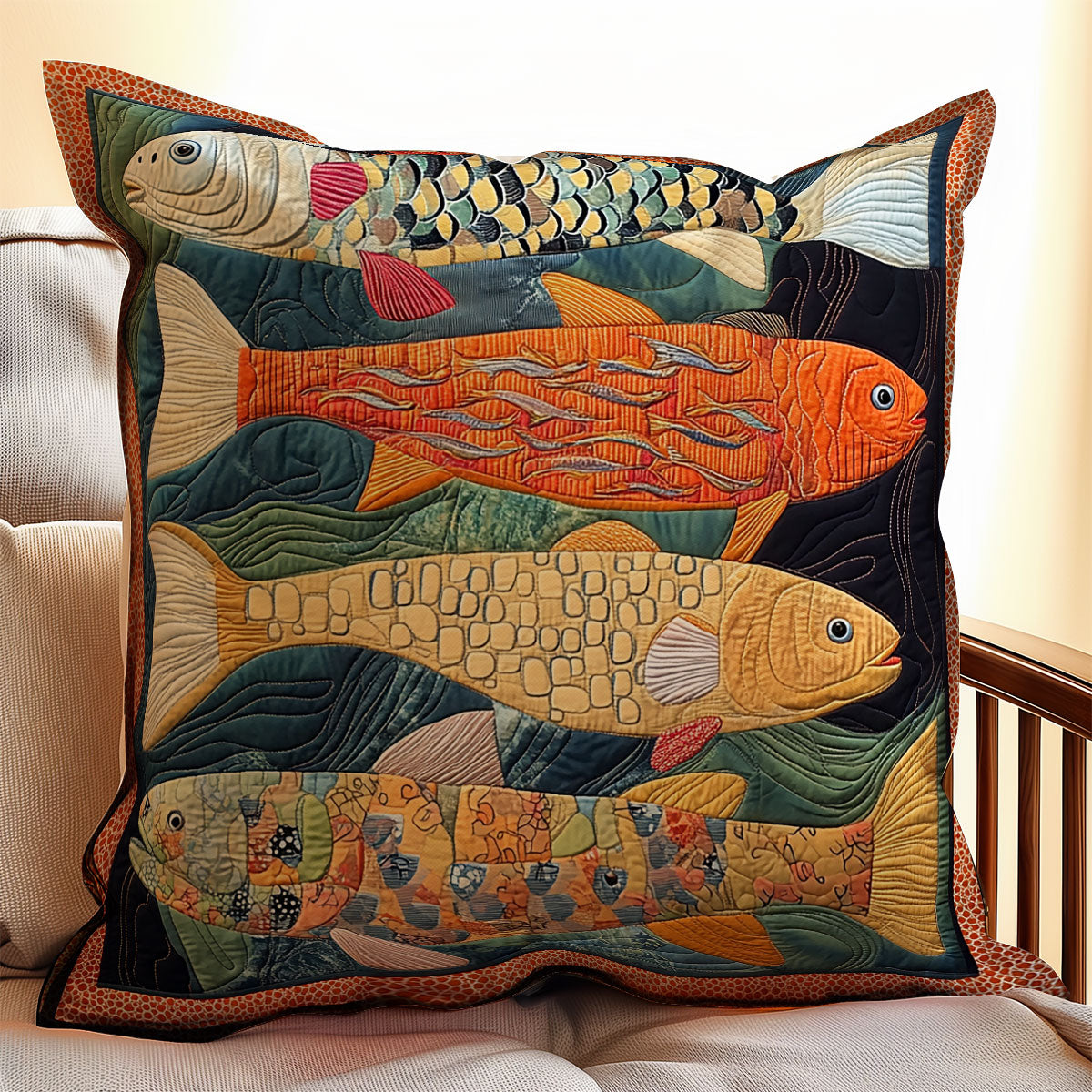 Vibrant Fish WX2001165CL Quilt Pillow Case