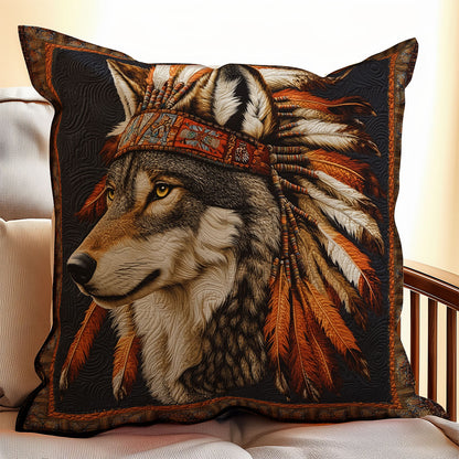 Wolf Native American WX2001176CL Quilt Pillow Case