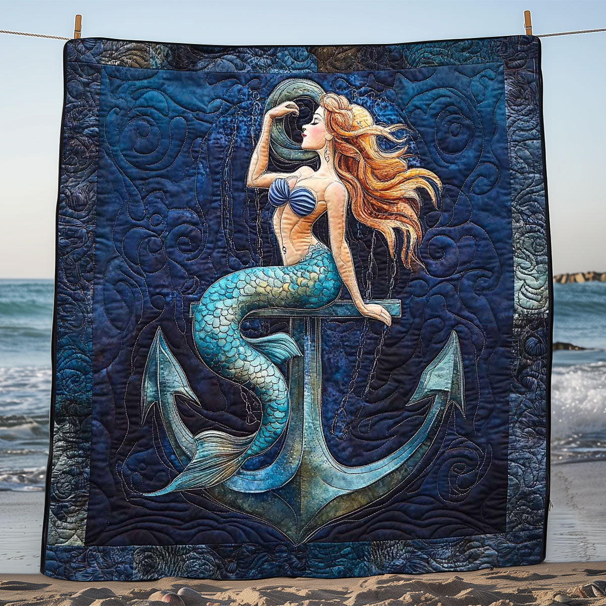 Anchor Mermaid WP2108004CL Quilt