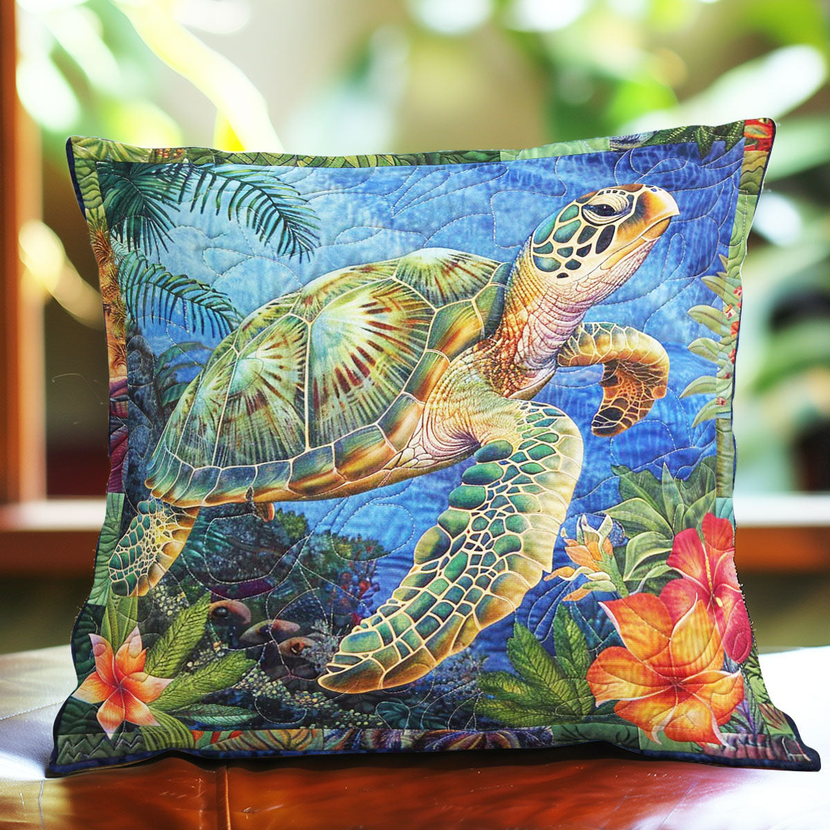 Hawaiian Turtle WP3007014CL Quilt Pillow Case