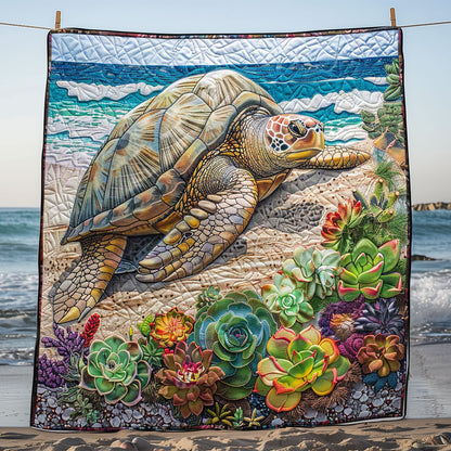 Turtle Succulent Beach WP2008060CL Quilt