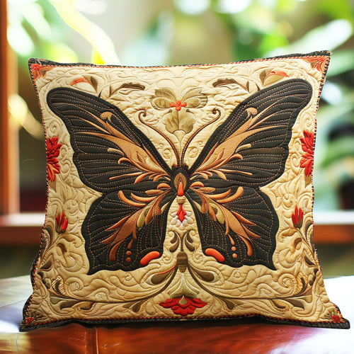 Vintage Butterfly Red Flower WP3007007CL Quilt Pillow Case