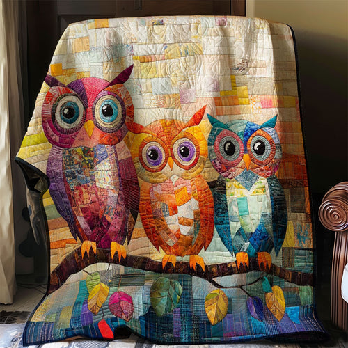 Colorful Owl on Branches WP0108010CL Quilt