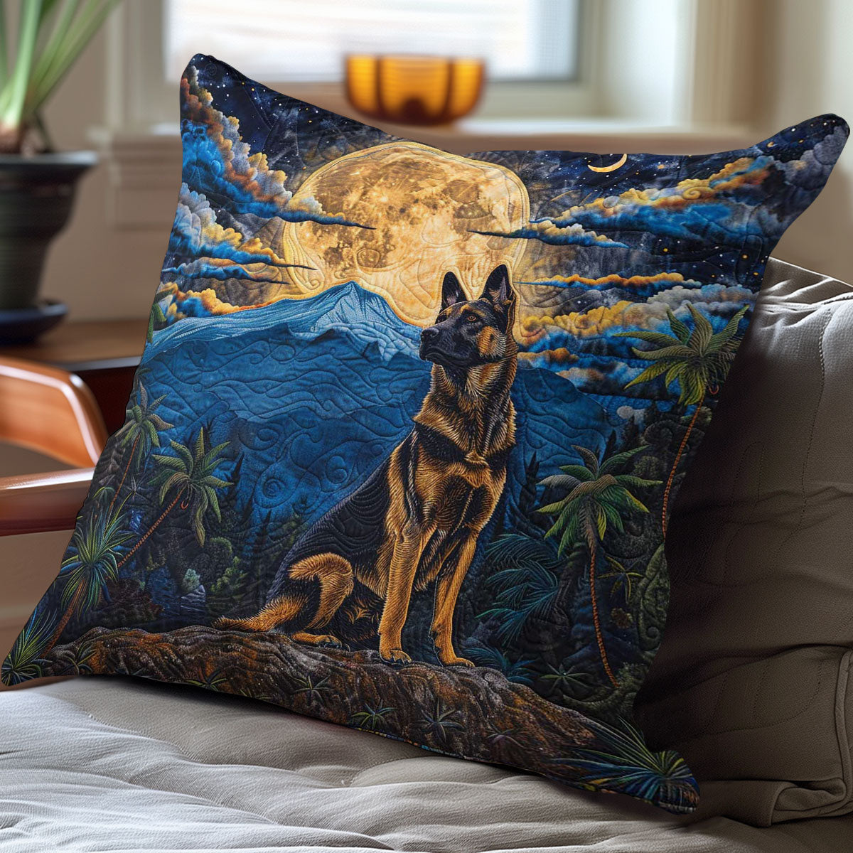 German Shepherd Guardian WP3007003CL Quilt Pillow Case