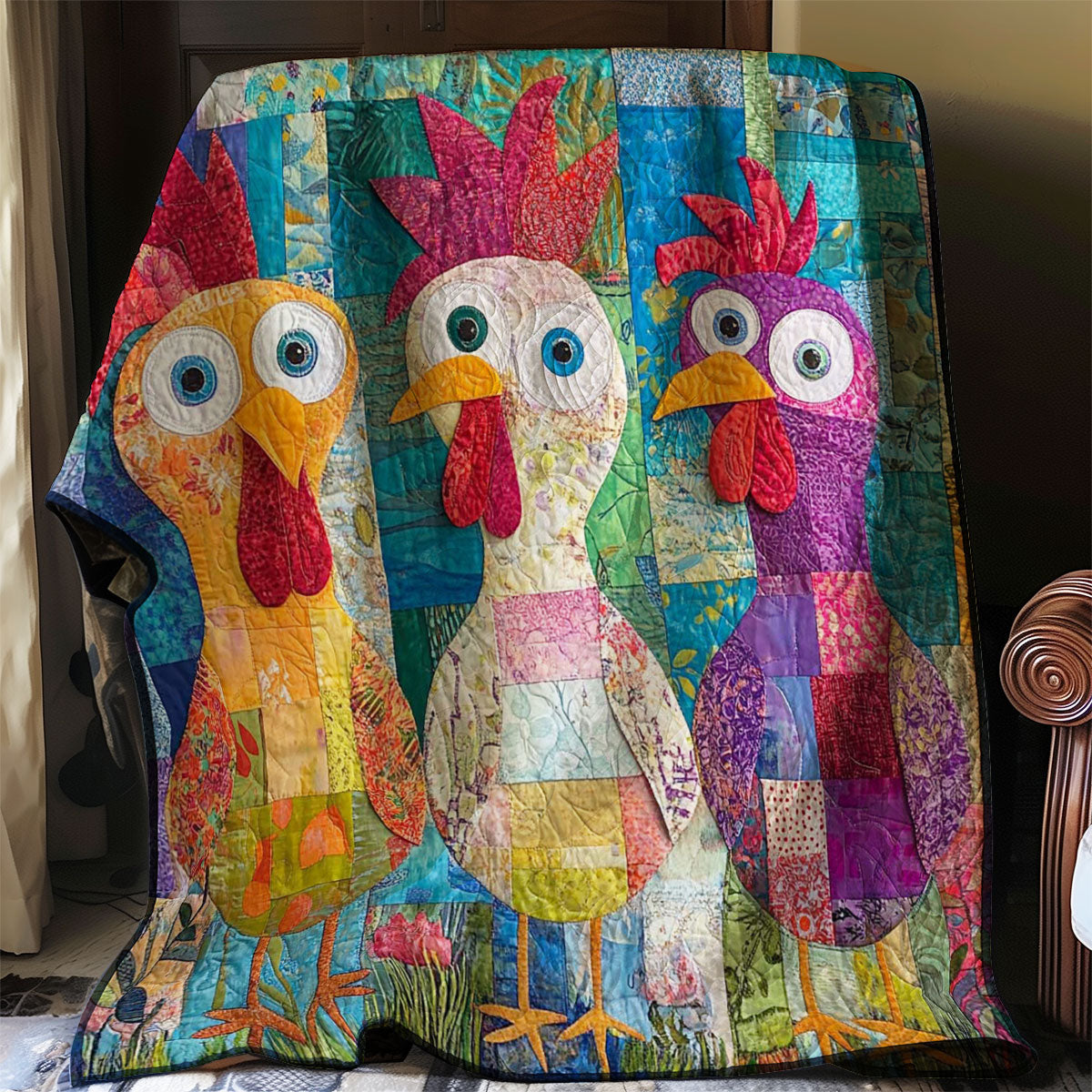 Patchwork Funny Chicken WP0108006CL Quilt