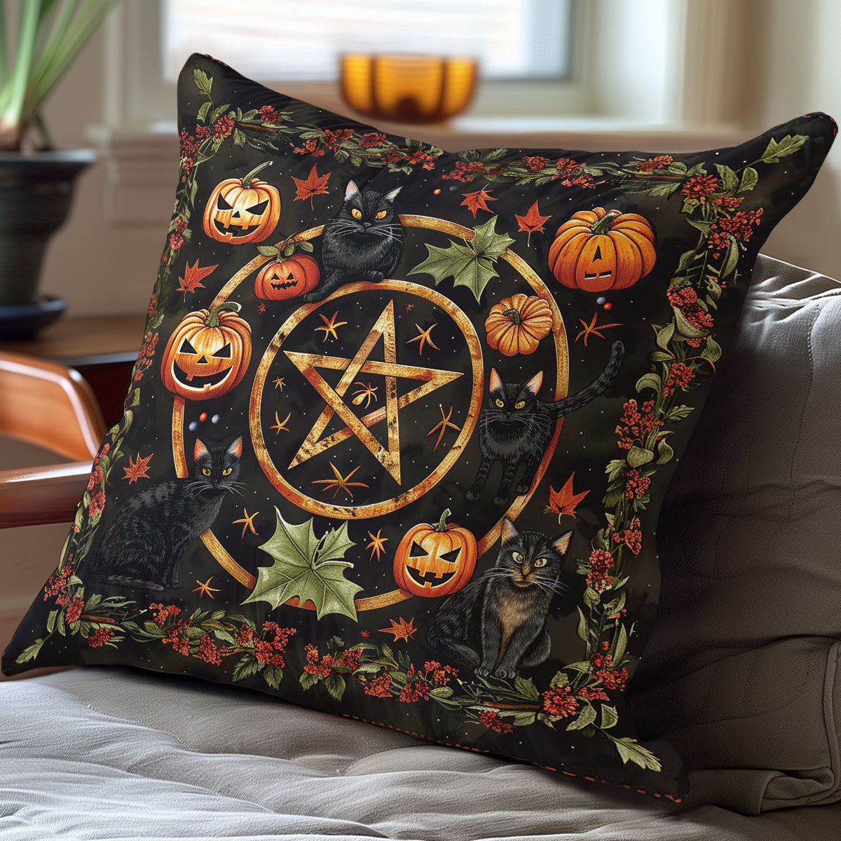 Pentacle Halloween Wicca WP3007017CL Quilt Pillow Case