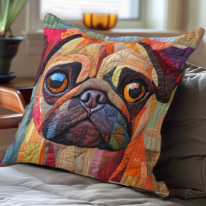 Pug Portrait WP0108028CL Quilt Pillow Case