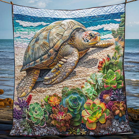 Turtle Succulent Beach WP2008060CL Quilt