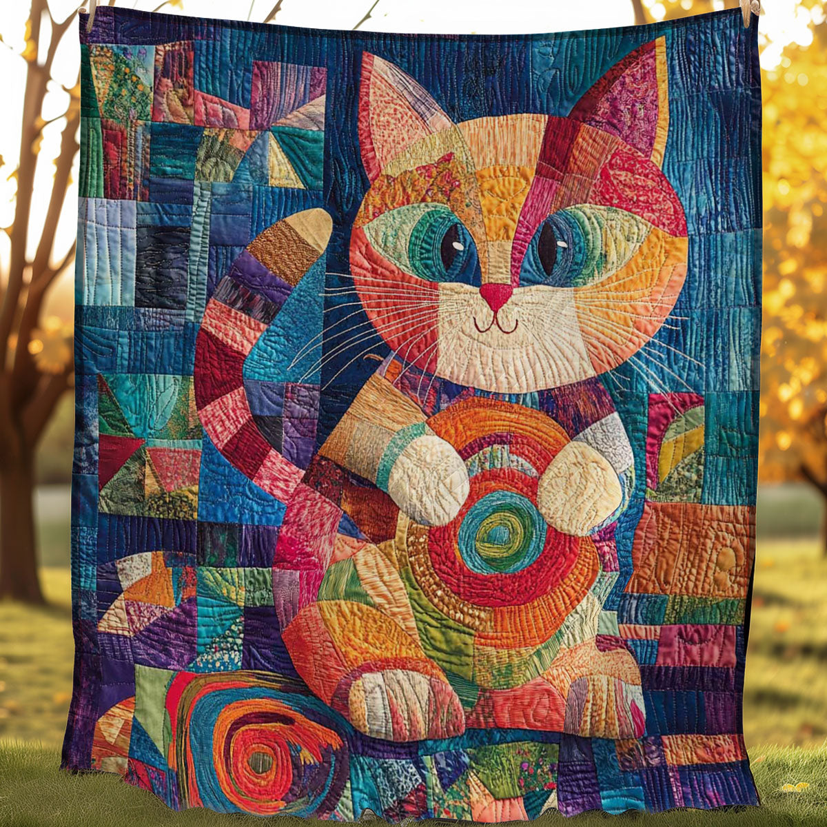 Cat Playing Yarns WP0108016CL Quilt