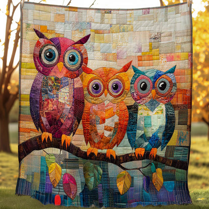 Colorful Owl on Branches WP0108010CL Quilt