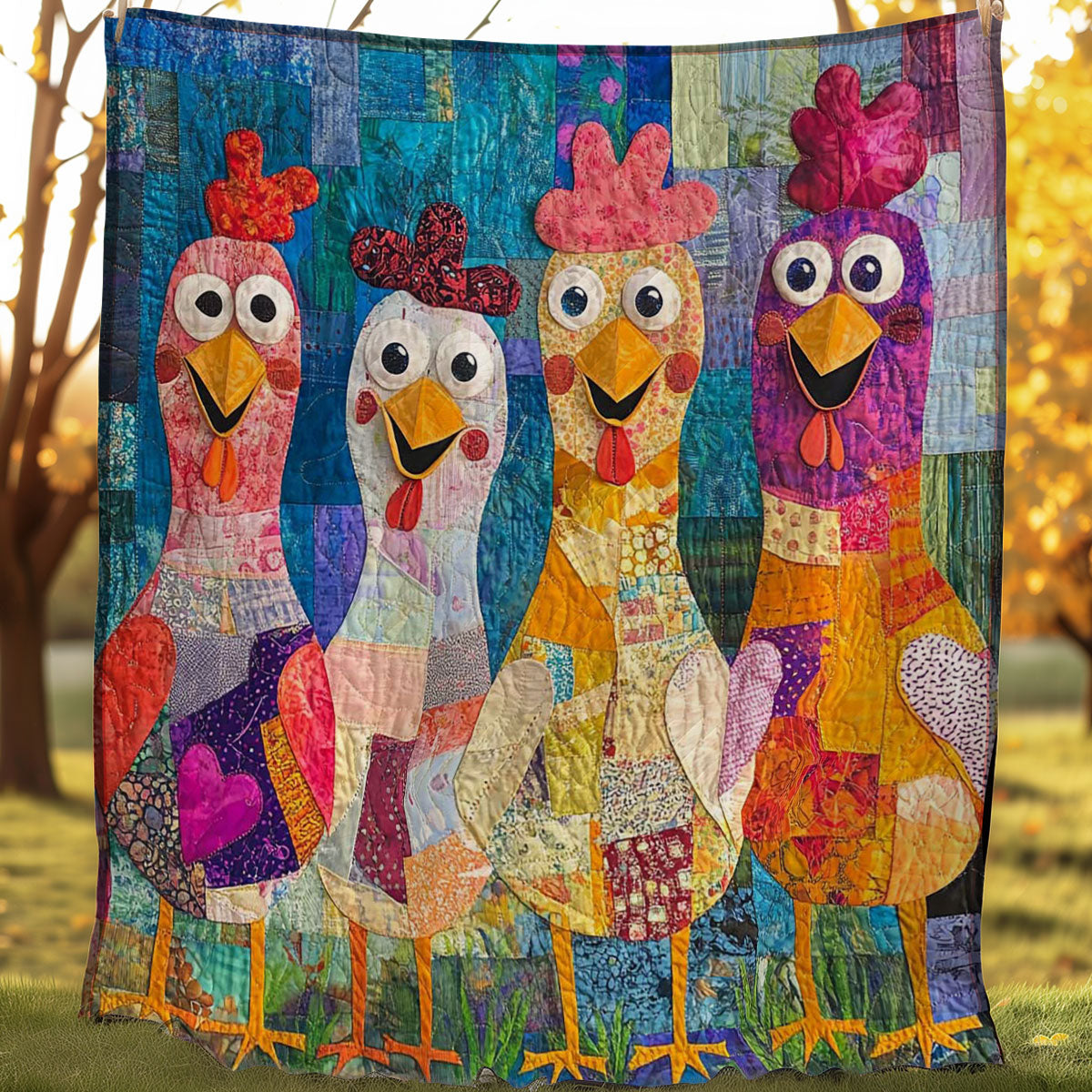 Family Farm Chicken WP0108007CL Quilt