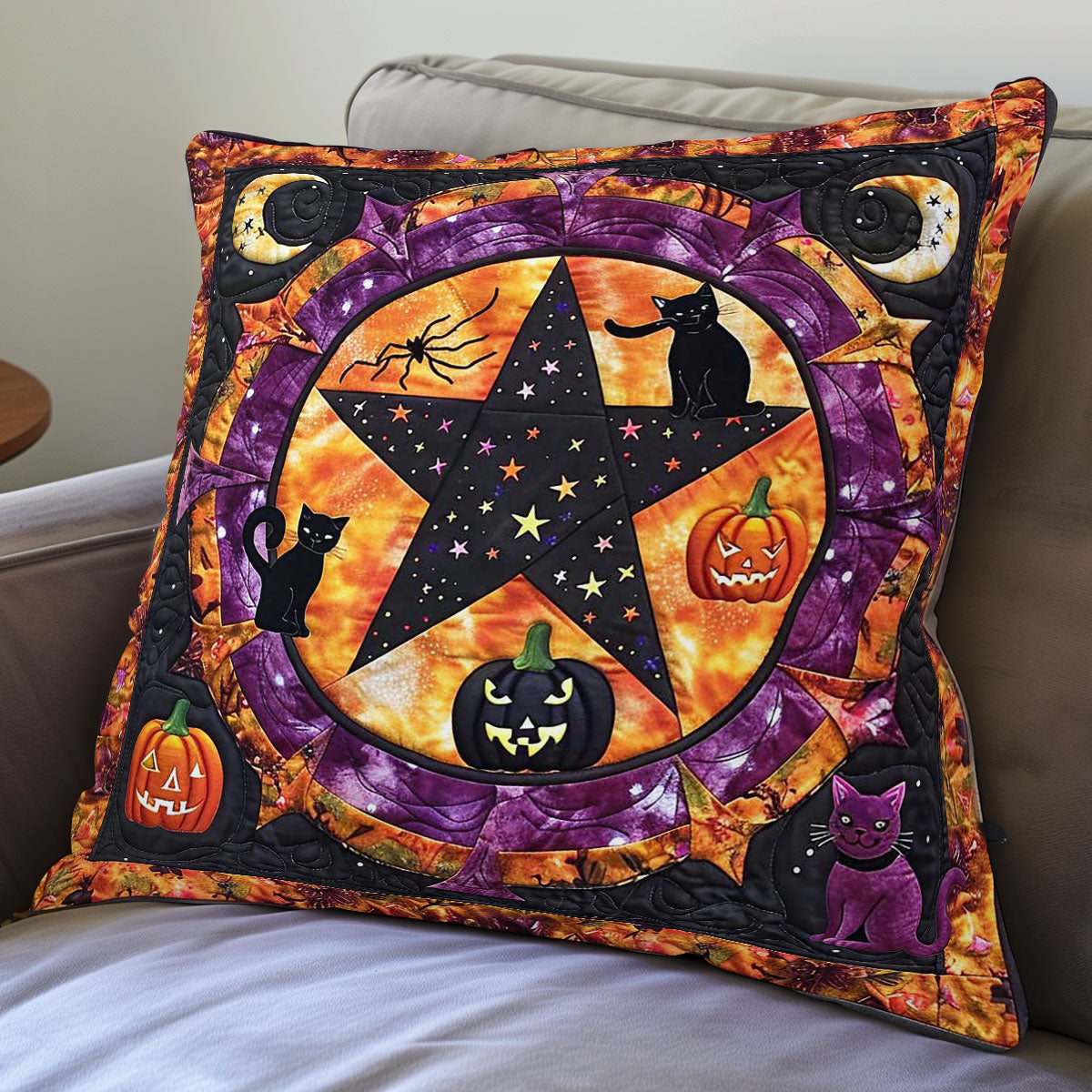 Halloween Pentacle Cat WP3007019CL Quilt Pillow Case