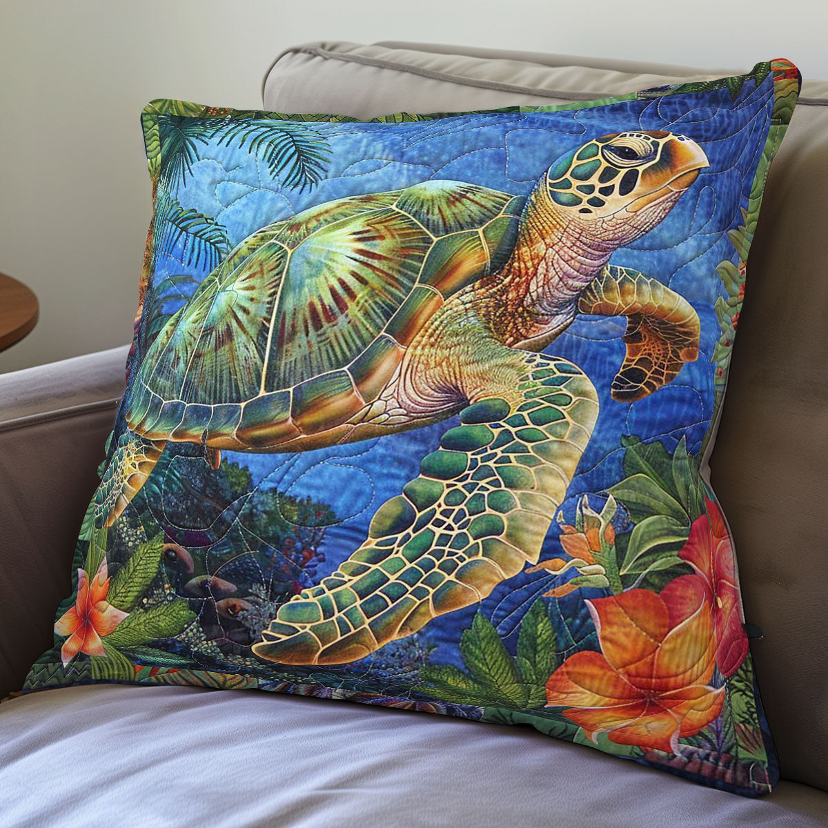 Hawaiian Turtle WP3007014CL Quilt Pillow Case