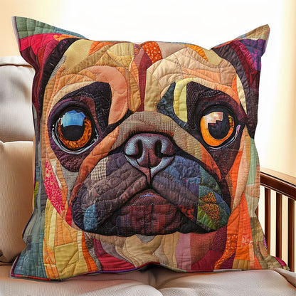 Pug Portrait WP0108028CL Quilt Pillow Case