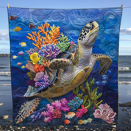 Turtle Coral Island WP2108043CL Quilt