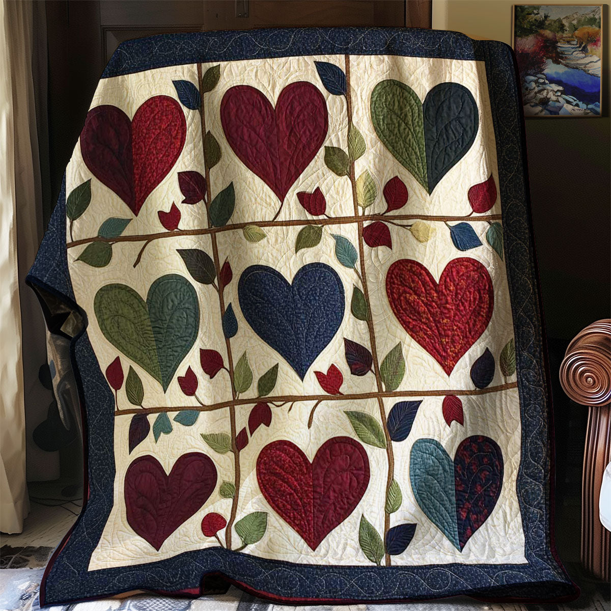 Armish Heart Leaves WP0108014CL Quilt