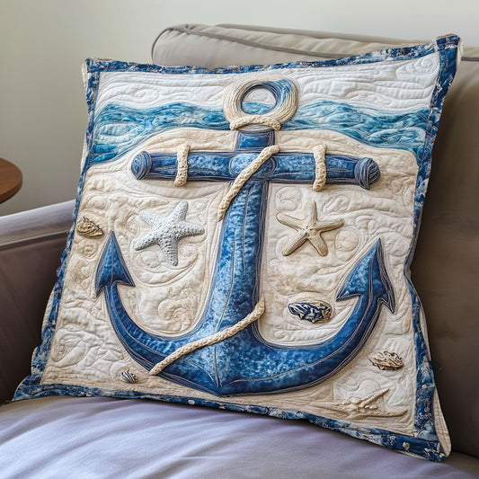 Blue Anchor Beach WP0108034CL Quilt Pillow Case