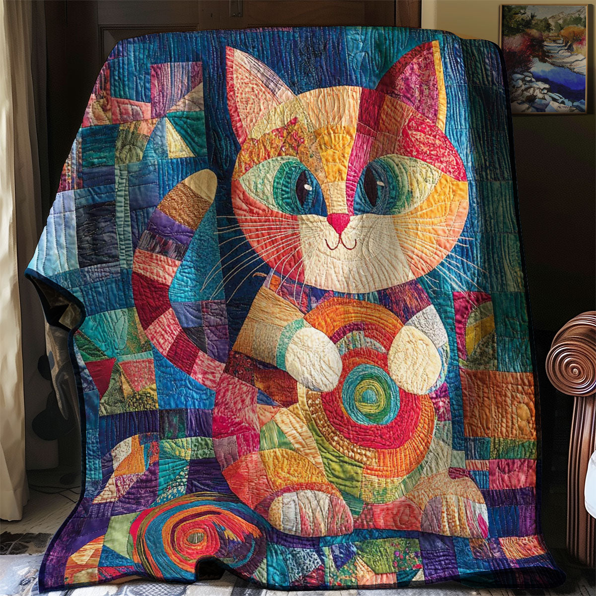 Cat Playing Yarns WP0108016CL Quilt