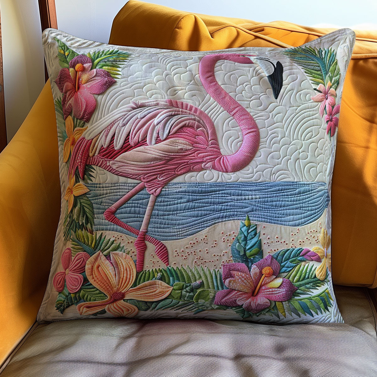 Flamingo Hawaii Beach WP3007010CL Quilt Pillow Case