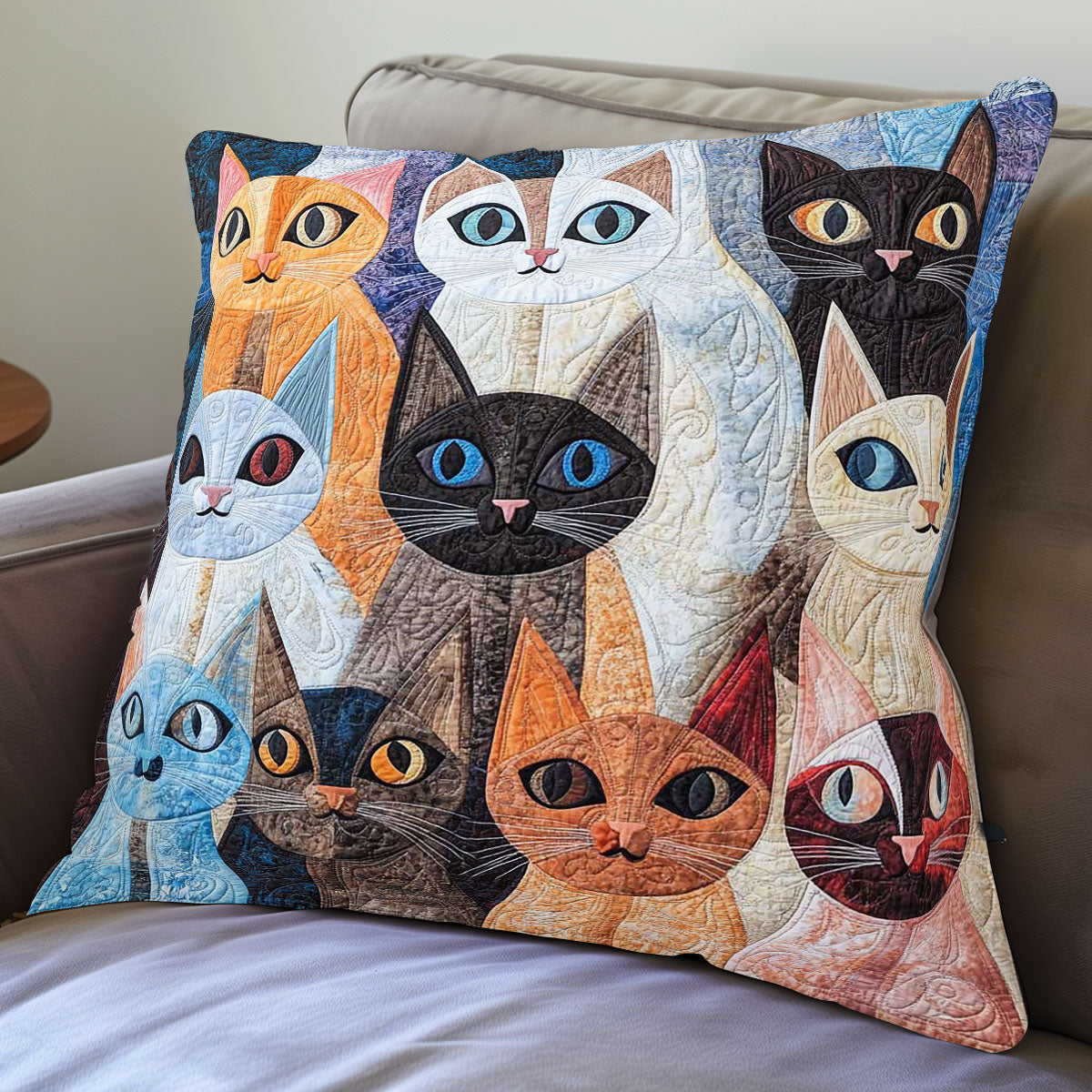 Funny Siamese Cat Collection WP0108051CL Quilt Pillow Case