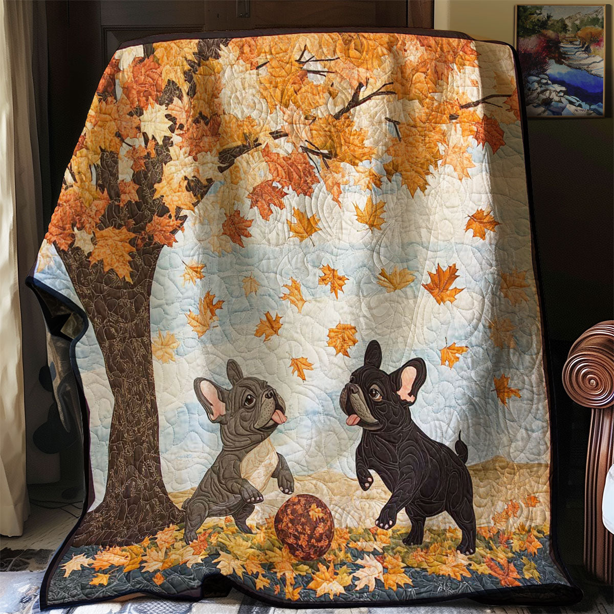 Maple French Bulldogs WP0108021CL Quilt