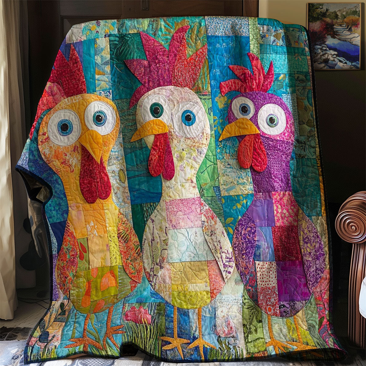 Patchwork Funny Chicken WP0108006CL Quilt