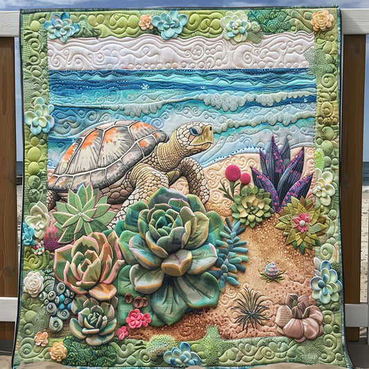 Succulent Beach Turtle WP2008053CL Quilt