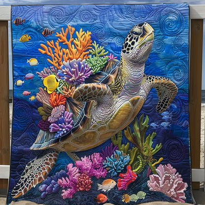 Turtle Coral Island WP2108043CL Quilt