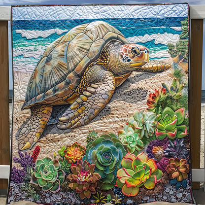 Turtle Succulent Beach WP2008060CL Quilt