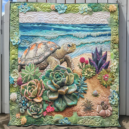 Succulent Beach Turtle WP2008053CL Quilt