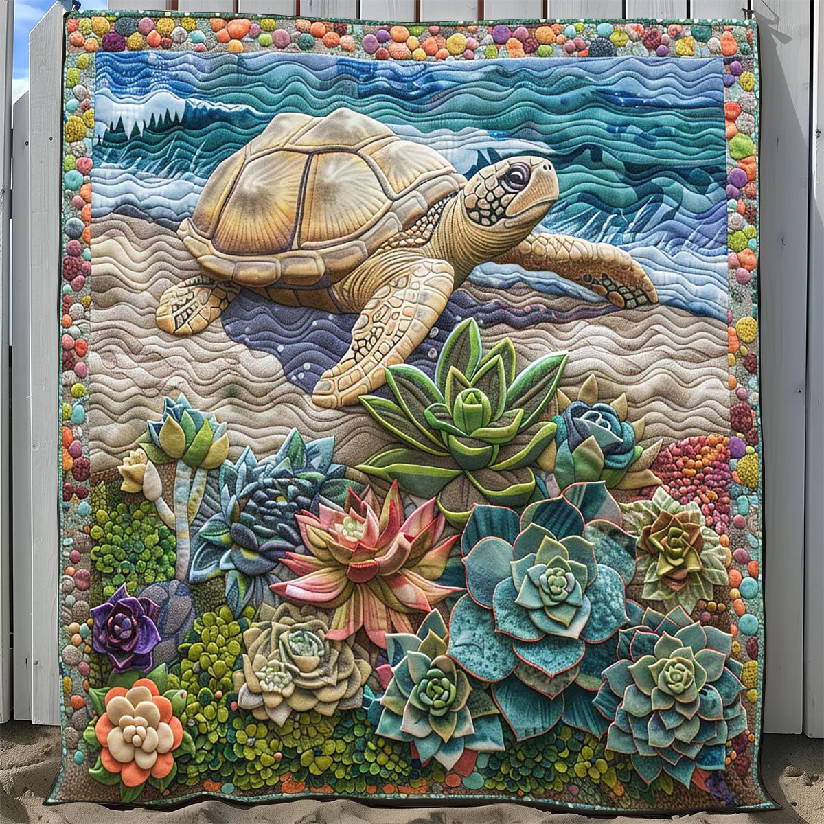 Succulent Sea Turtle WP2008054CL Quilt