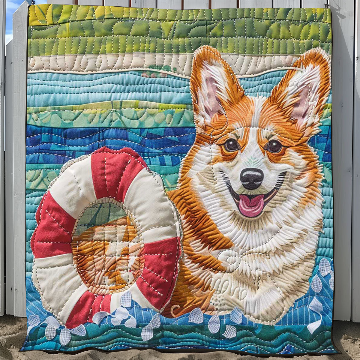 Summer Corgi WP2108039CL Quilt