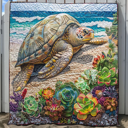 Turtle Succulent Beach WP2008060CL Quilt