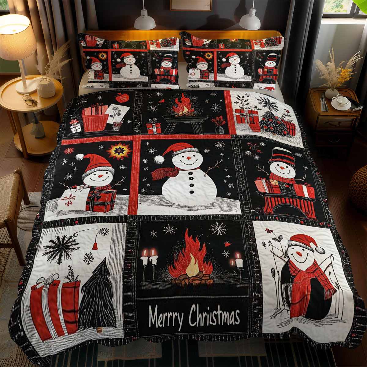 Monochrome Christmas Magic Night WN1010139CL Duvet Cover Set