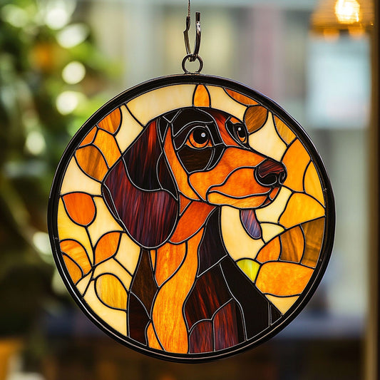 Dachshund WJ0511040CL Stained Glass Suncatcher