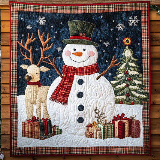 Reindeer Snowman Christmas Night WP0411020CL Quilt