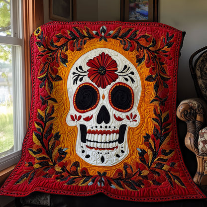 Leaves Wreath Skull WY0212018CL Quilt