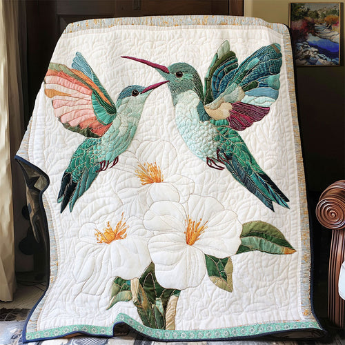 Couple Hummingbird Flower WT0703110CL Quilt