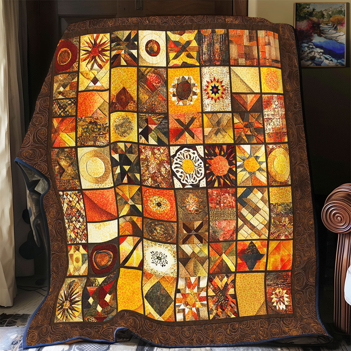 Brown Pathwork WY0911032CL Quilt