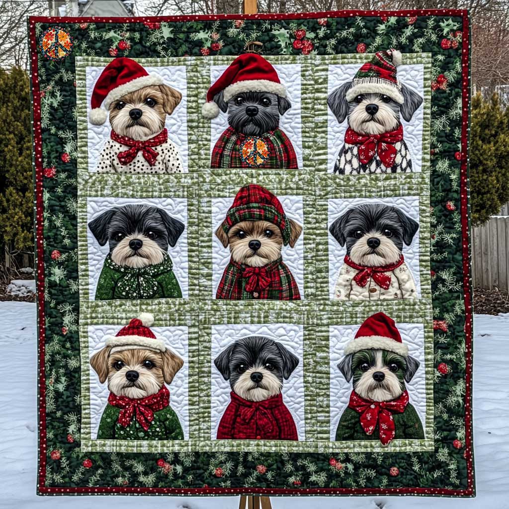 Miniature Schnauzer Holiday Hat WN0710027CL Quilt