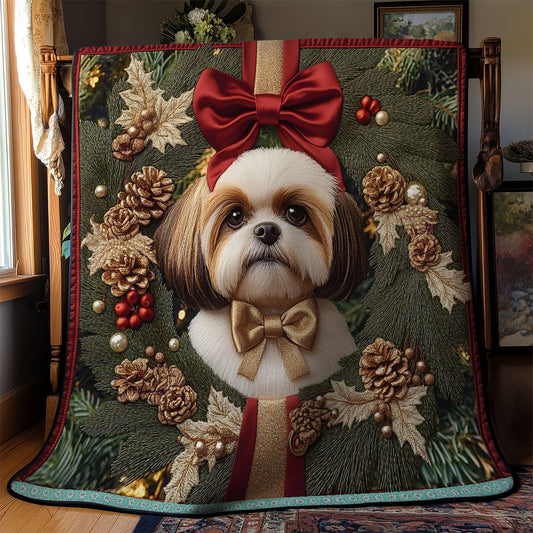 Shih Tzu Christmas WX1311038CL Quilt