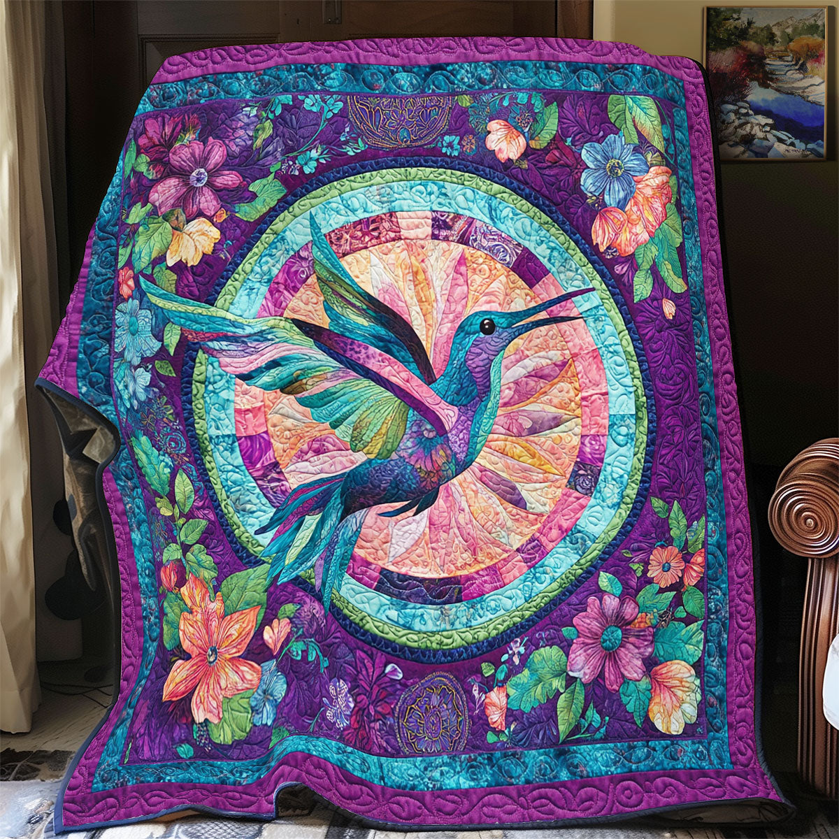 Magic Circle Hummingbird WY0301053CL Quilt