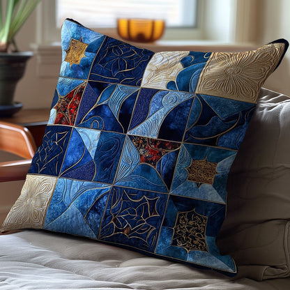 Navy Patchwork Square WY0201068CL Quilt Pillow Case