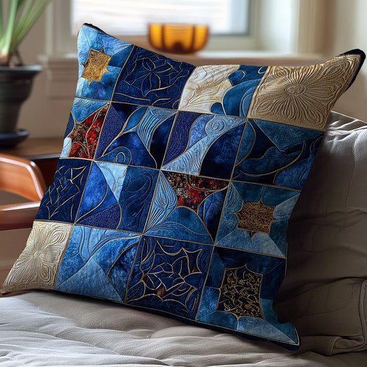 Navy Patchwork Square WY0201068CL Quilt Pillow Case